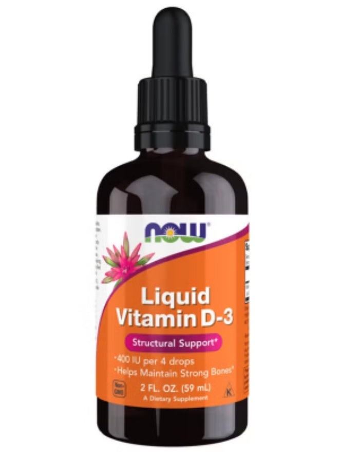 Now Liquid Vitamin D3 Drops 400 IU Drops 60ml - Image 1